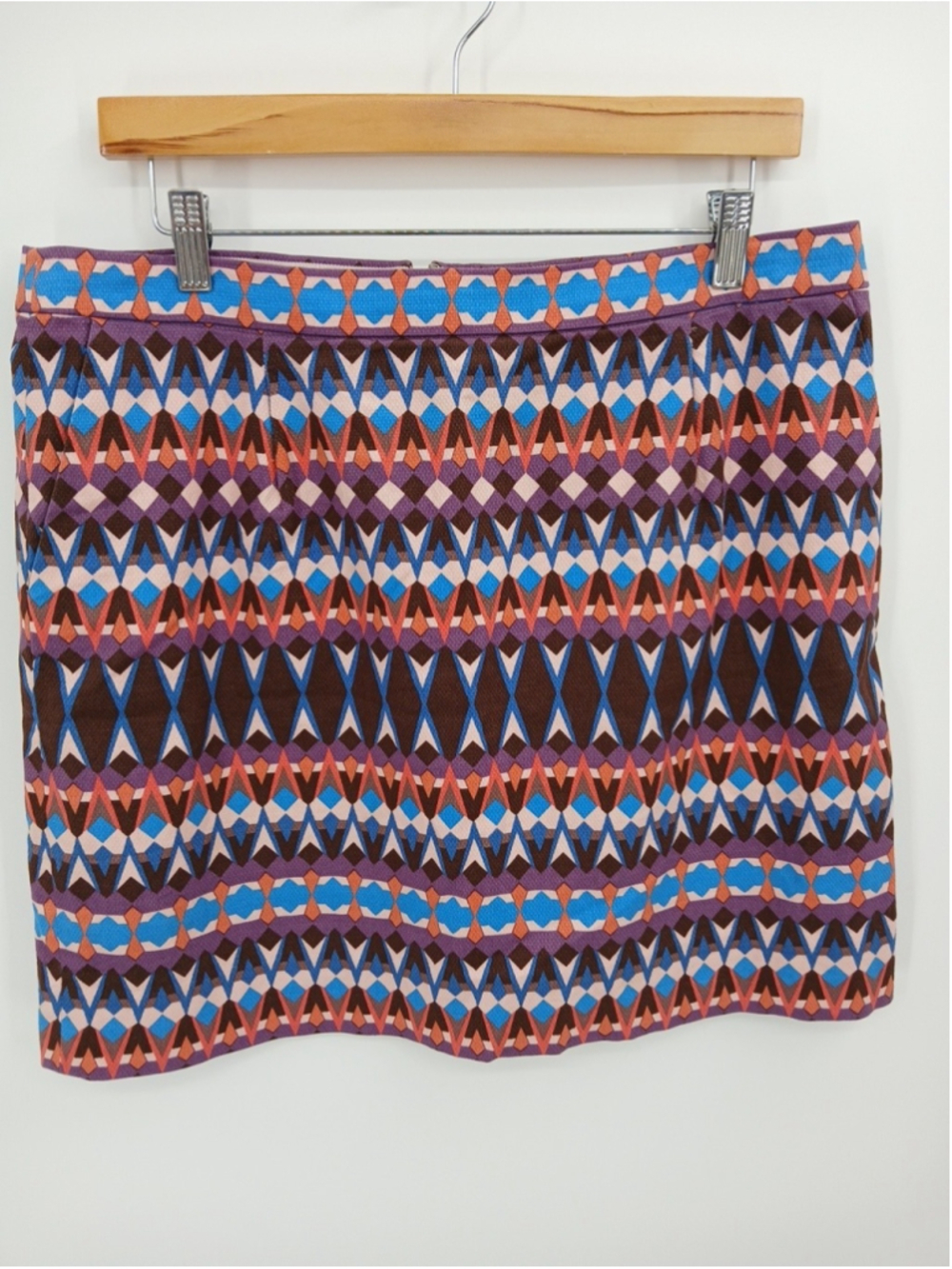 J. CREW Sz 12 Multi-color Gemstone Geometric Print Mini Pencil Skirt